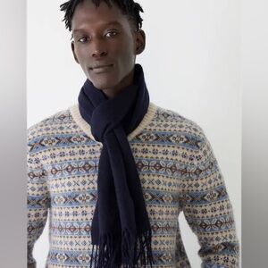 100% Cashmere Scarf J Crew Navy